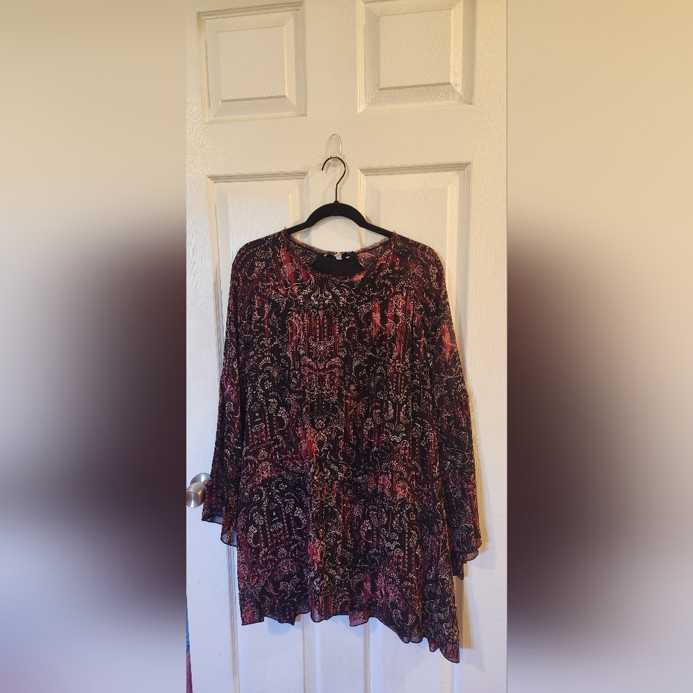 IRO Appoline Burgundy Paisley Long sleeve blouse / Tunic 38